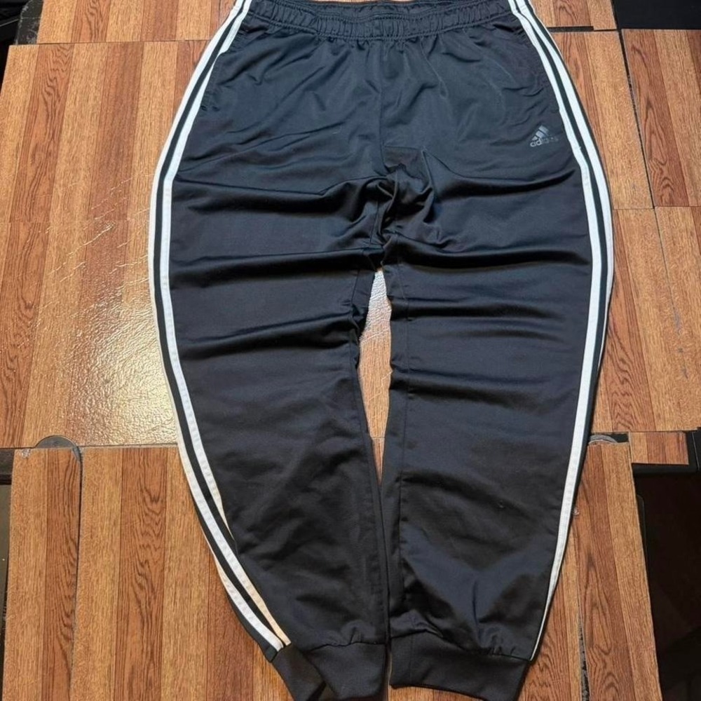 Adidas Black Striped Retro Tech Sportswear Sweatpants Jogger Fits XL‎